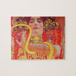 Gustav Klimt Red Woman Gold Schlangen Malerei Puzzle