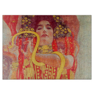 Gustav Klimt Red Woman Gold Schlangen Malerei Schneidebrett