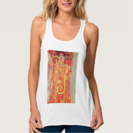 Gustav Klimt Red Woman Gold Schlangen Malerei Tank Top