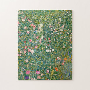 Gustav Klimt rosa Blumen Puzzle
