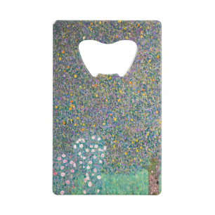 Gustav Klimt - Rosen unter Bäumen Geldbeutel Flaschenöffner