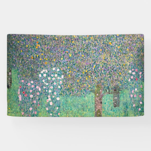 Gustav Klimt - Rosenbüsche unter den Bäumen Banner (Horizontal)