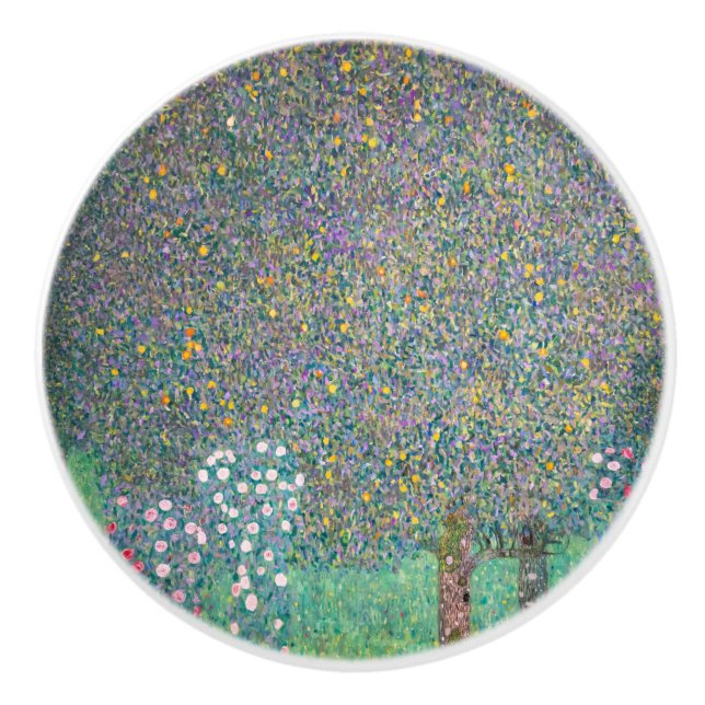 Gustav Klimt - Rosenbüsche unter den Bäumen Keramikknauf (Vorderseite)