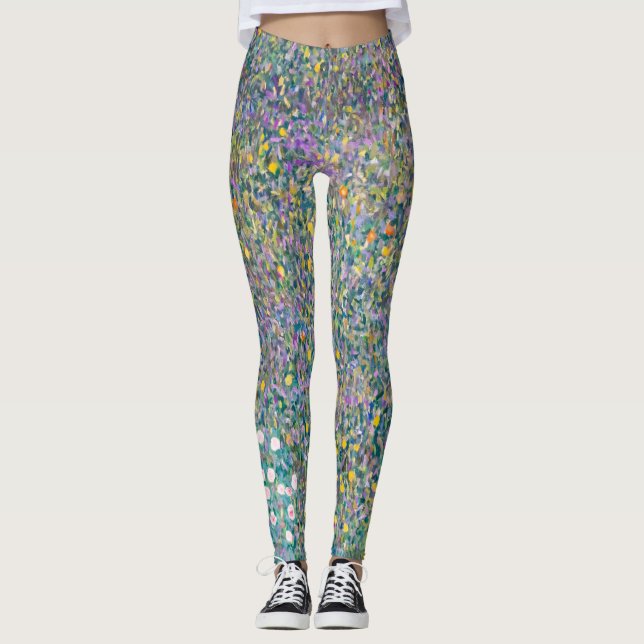 Gustav Klimt - Rosenbüsche unter den Bäumen Leggings (Vorderseite)