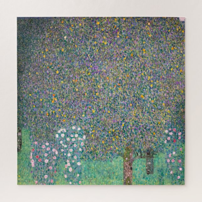Gustav Klimt - Rosenbüsche unter den Bäumen Puzzle (Vertikal)