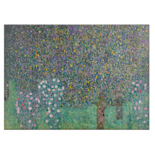 Gustav Klimt - Rosenbüsche unter den Bäumen Schneidebrett