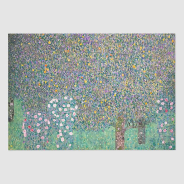 Gustav Klimt - Rosenbüsche unter den Bäumen Seidenpapier (Vorderseite)