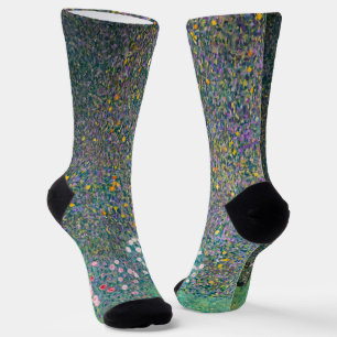 Gustav Klimt - Rosenbüsche unter den Bäumen Socken