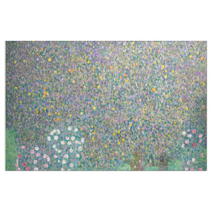 Gustav Klimt - Rosenbüsche unter den Bäumen Stoff