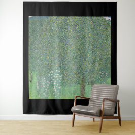 Gustav Klimt, Rosenbüsche unter den Bäumen Wandteppich