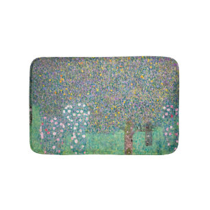 Gustav Klimt - Rosensträucher unter den Bäumen Badematte