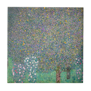 Gustav Klimt - Rosensträucher unter den Bäumen Fliese