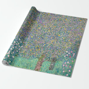 Gustav Klimt - Rosensträucher unter den Bäumen Geschenkpapier