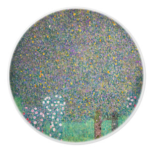 Gustav Klimt - Rosensträucher unter den Bäumen Keramikknauf