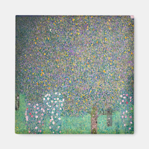Gustav Klimt - Rosensträucher unter den Bäumen Magnet