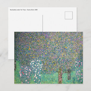 Gustav Klimt - Rosensträucher unter den Bäumen Postkarte
