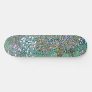 Gustav Klimt - Rosensträucher unter den Bäumen Skateboard