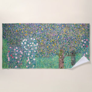 Gustav Klimt - Rosensträucher unter den Bäumen Strandtuch