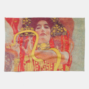 Gustav Klimt Rote Frau Goldschlange Malerei Geschirrtuch