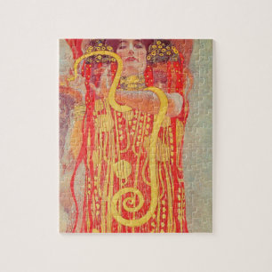 Gustav Klimt Rote Frau Goldschlange Malerei Puzzle