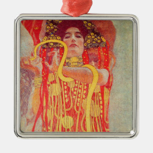 Gustav Klimt Rote Frau Goldschlange Malerei Silbernes Ornament