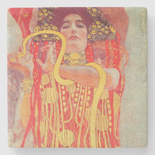 Gustav Klimt Rote Frau Goldschlange Malerei Steinuntersetzer