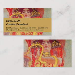 Gustav Klimt Rote Frau Goldschlange Malerei Visitenkarte