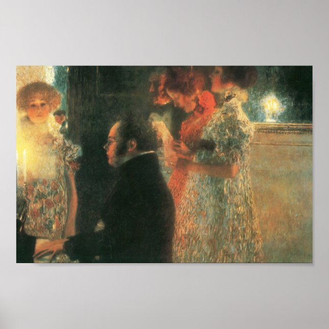 Gustav Klimt- Schubert am Piano II Poster (Vorne)