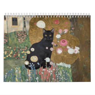Gustav Klimt Schwarze Katze Im Blumengarten, Katze Kalender