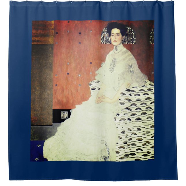GUSTAV KLIMT SHOWER CURTAIN IN BLAUE DUSCHVORHANG (Vorderseite)