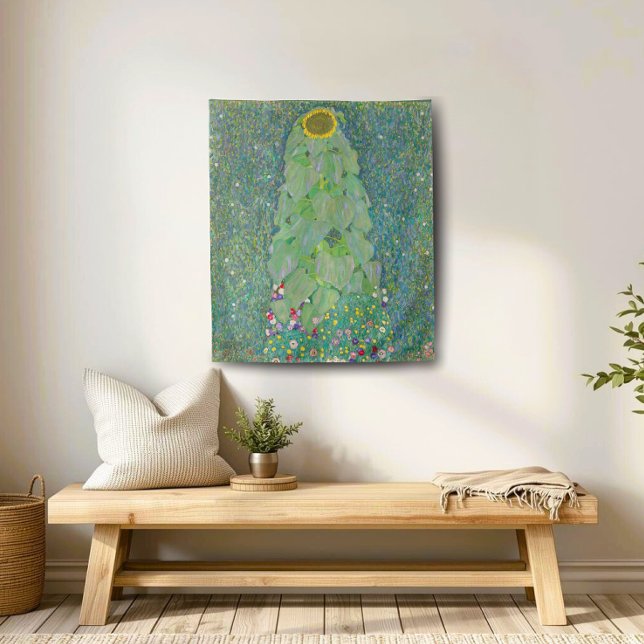 Gustav Klimt Sonnenblume, Vintager Blumengarten Wandteppich (Von Creator hochgeladen)