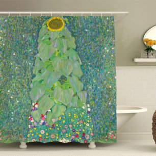 Gustav Klimt Sonnenblumen Kunst, Art Nouveau Flora Duschvorhang