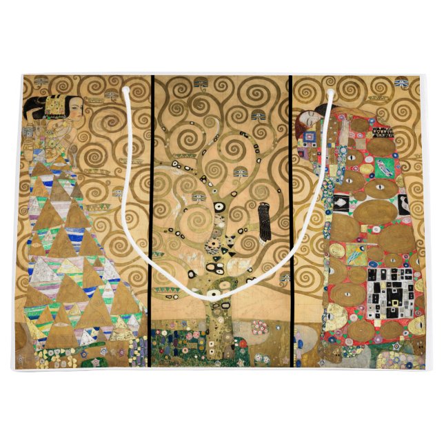 Gustav Klimt - Stoclet Frieze Tree of Life Große Geschenktüte (Vorderseite)