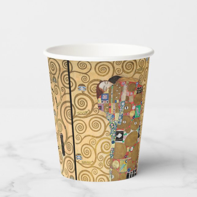 Gustav Klimt - Stoclet Frieze Tree of Life Pappbecher (Rückseite)