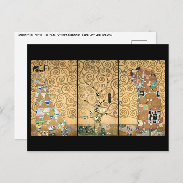 Gustav Klimt - Stoclet Frieze Tree of Life Postkarte (Vorne/Hinten)