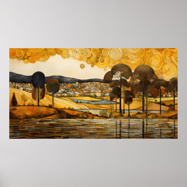 Gustav Klimt Style Landschaft Poster (Vorne)