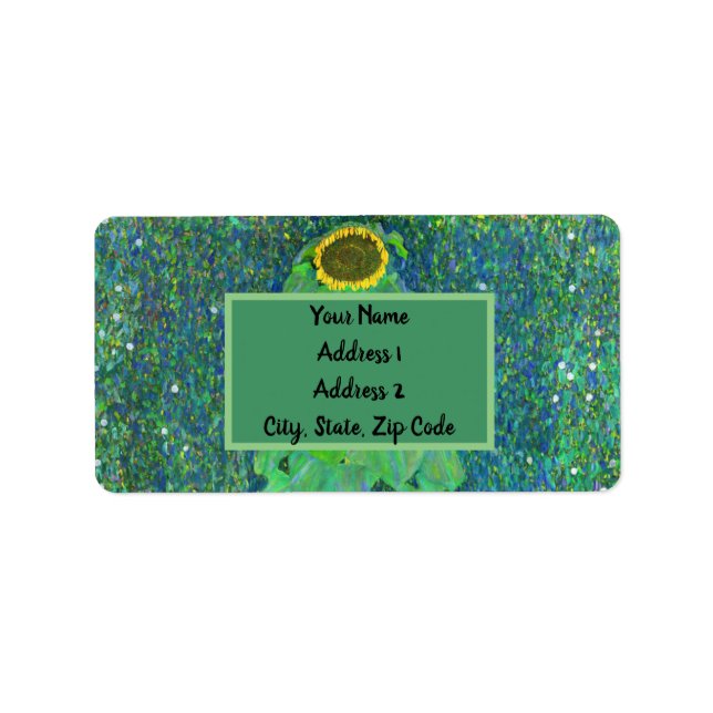 Gustav Klimt Sunflower Adressaufkleber (Vorne)