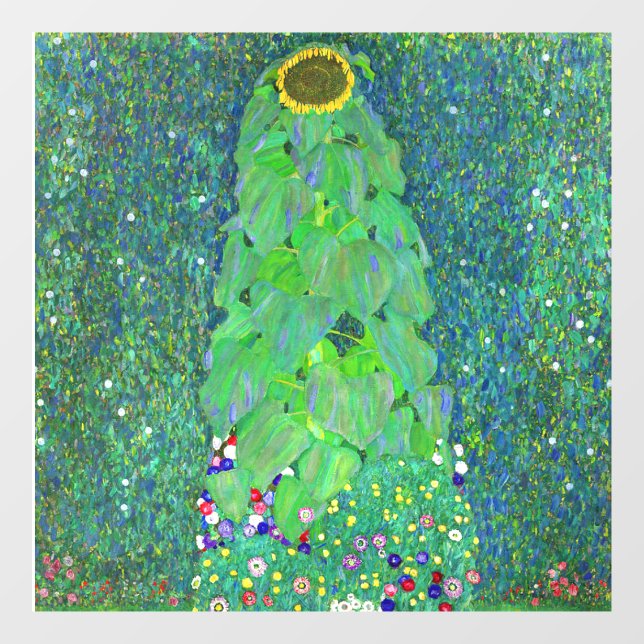 Gustav Klimt Sunflower Fensteraufkleber (Blatt)