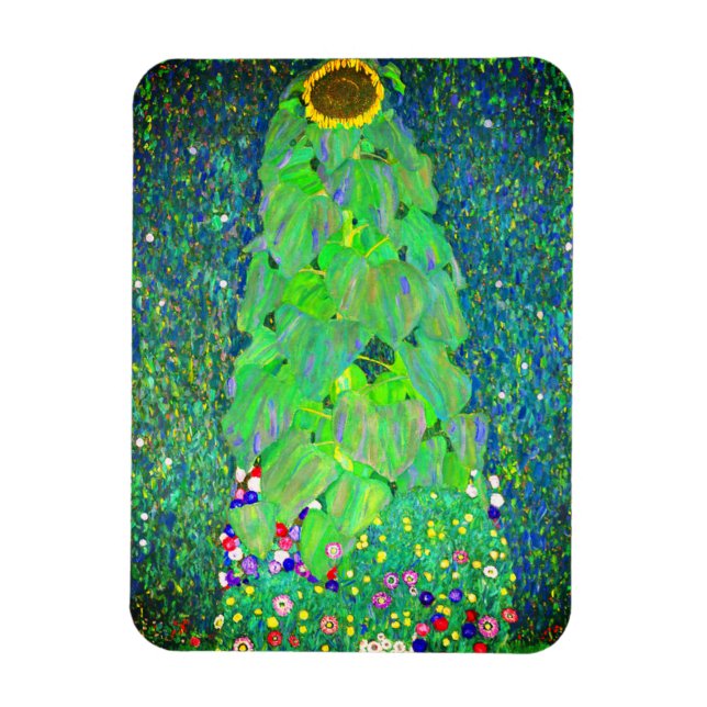 Gustav Klimt Sunflower Magnet (Vertikal)