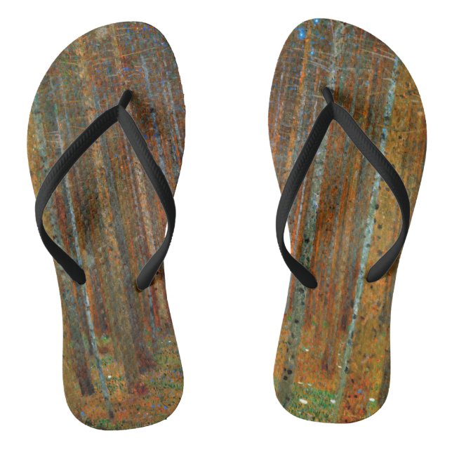 Gustav Klimt - Tannenwald Pinienwald Flip Flops (Fußbett)