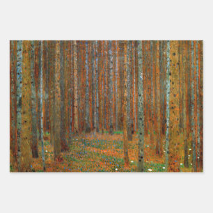 Gustav Klimt - Tannenwald Pinienwald Geschenkpapier Set
