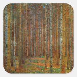 Gustav Klimt - Tannenwald Pinienwald Quadratischer Aufkleber