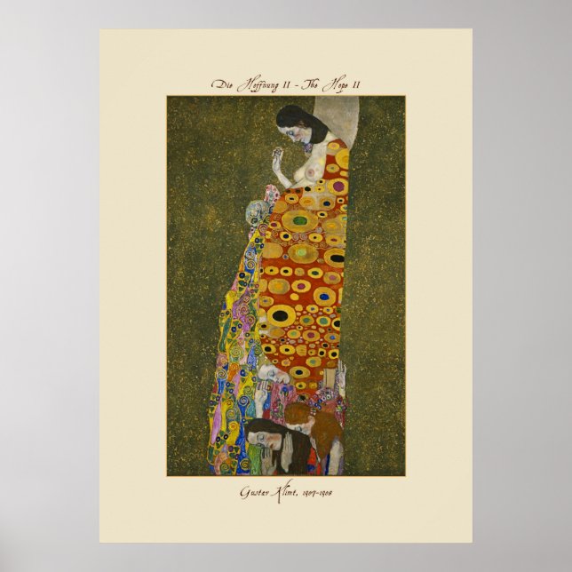 Gustav Klimt The Hope II 1907-1908 Poster Print (Vorne)
