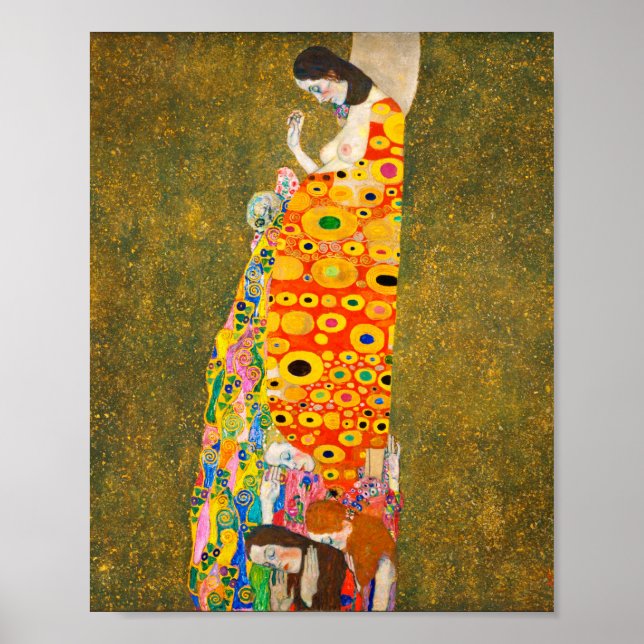 Gustav Klimt The Hope II, Die Hoffnung II Poster (Vorne)