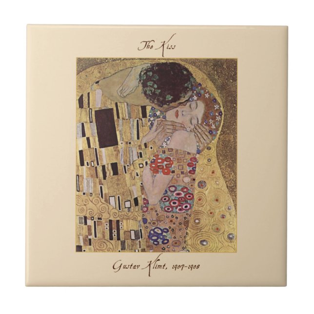 Gustav Klimt The Kiss Keramik Tile Fliese (Vorderseite)