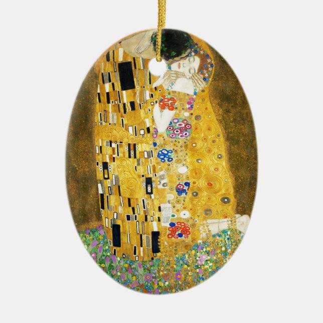 Gustav Klimt The Kiss Keramikornament (Vorne)
