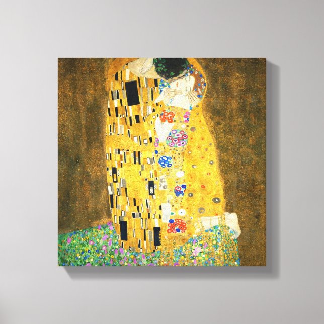 Gustav Klimt The Kiss Leinwanddruck (Vorderseite)