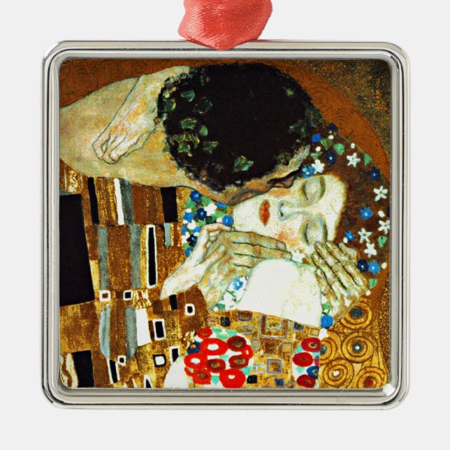 Gustav Klimt, The Kiss, Ornament Aus Metall (Vorne)