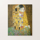 Gustav Klimt The Kiss Puzzle<br><div class="desc">Gustav Klimt Die Vintage Jugendstil-Malerei Der Kuss wurde zwischen 1907 und 1908, dem Höhepunkt seiner Goldenen Periode, vom österreichischen Symbolik-Maler Gustav Klimt gemalt, als er eine Reihe von Werken in einem ähnlich vergoldeten Stil malte. Das Gemälde gilt weithin als Meisterwerk der frühen Moderne. Es ist ein Symbol des Wiener Jugendstils...</div>