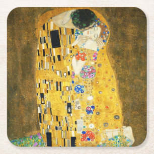 Gustav Klimt The Kiss Rechteckiger Pappuntersetzer